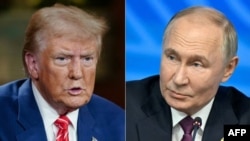 Ảnh phối hợp: Tổng thống Mỹ Donald Trump (trái) và Tổng thống Nga Vladimir Putin.